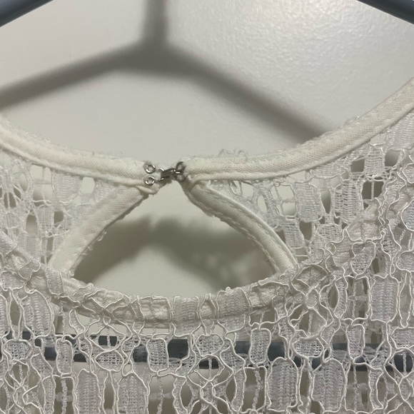 White dress with nude underlay - Picture 2 of 4